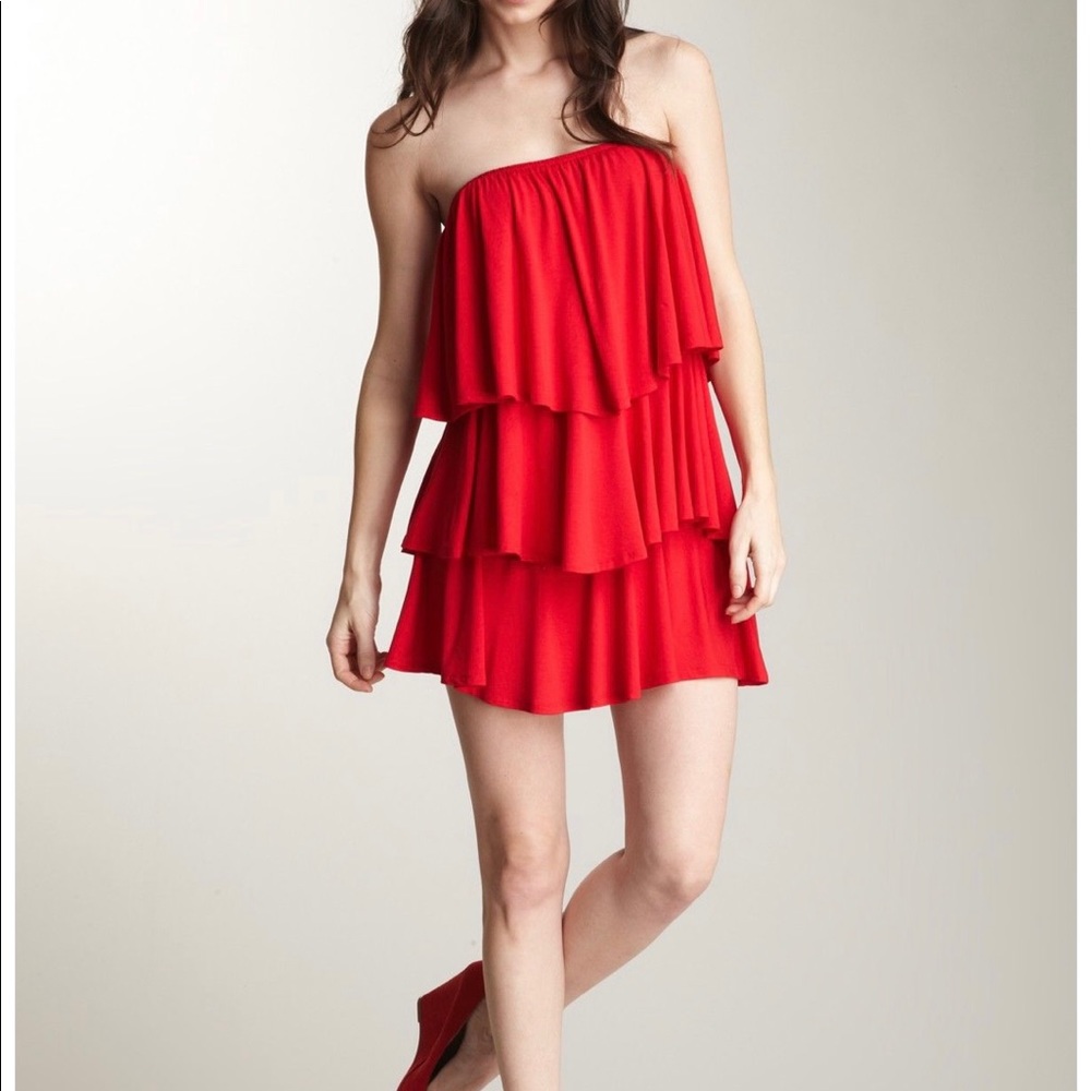 James & Joy strapless ruffle dress